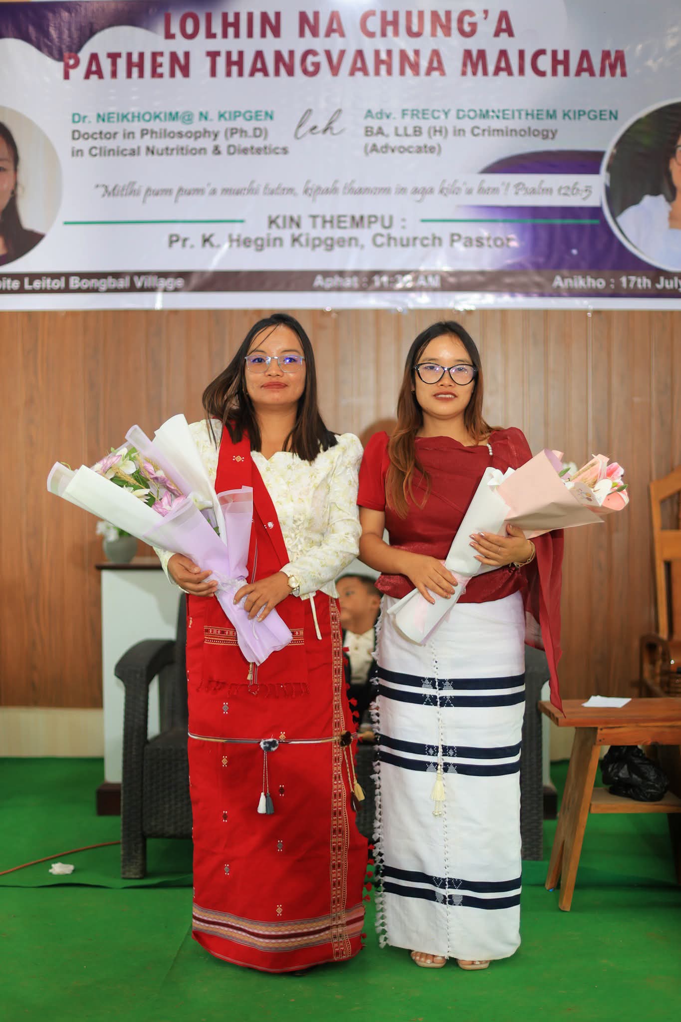 Felicitation program of Dr.Neikhokim Kipgen & Adv.Frecy Domneithem Kipgen on 17th July 2026, Minister: Local pastor K.Hegin Kipgen at Bongbal village